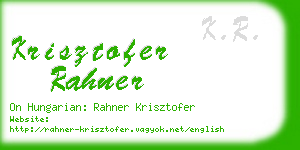 krisztofer rahner business card